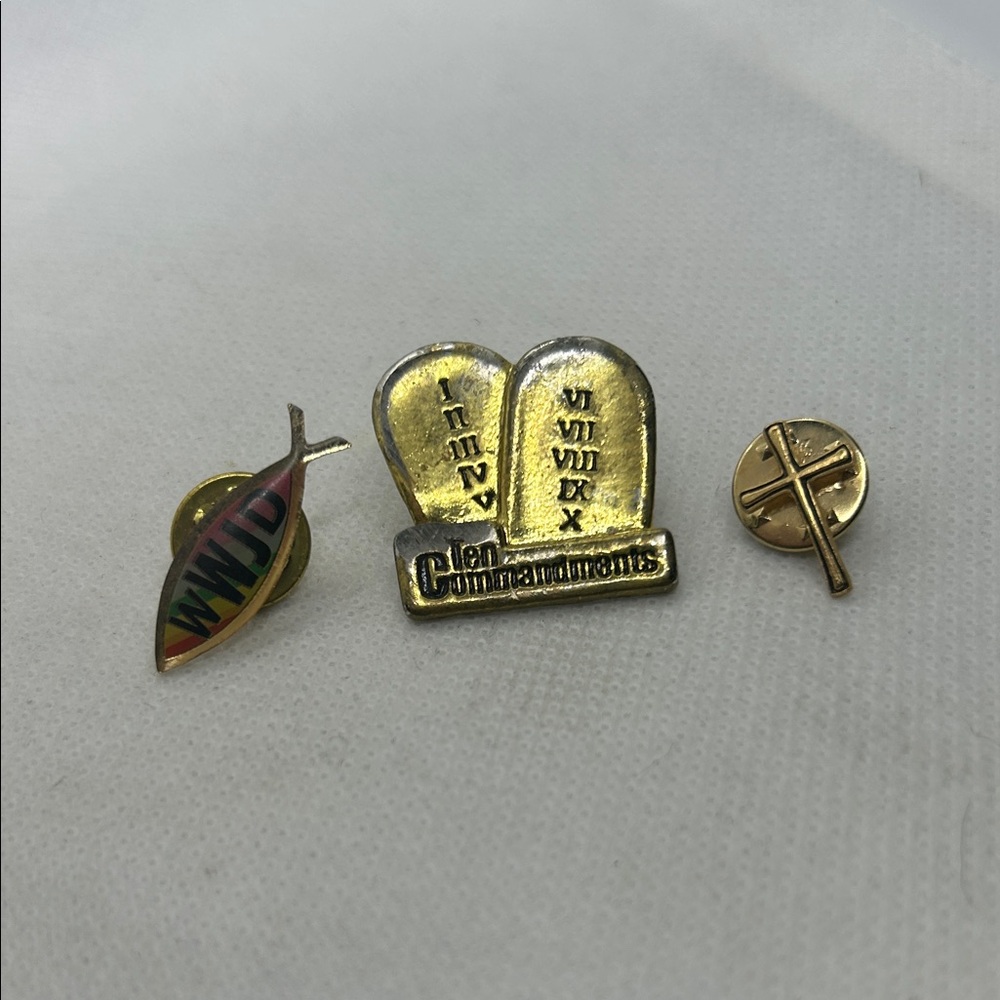 Gold Religious Pins Set- 3 pins
